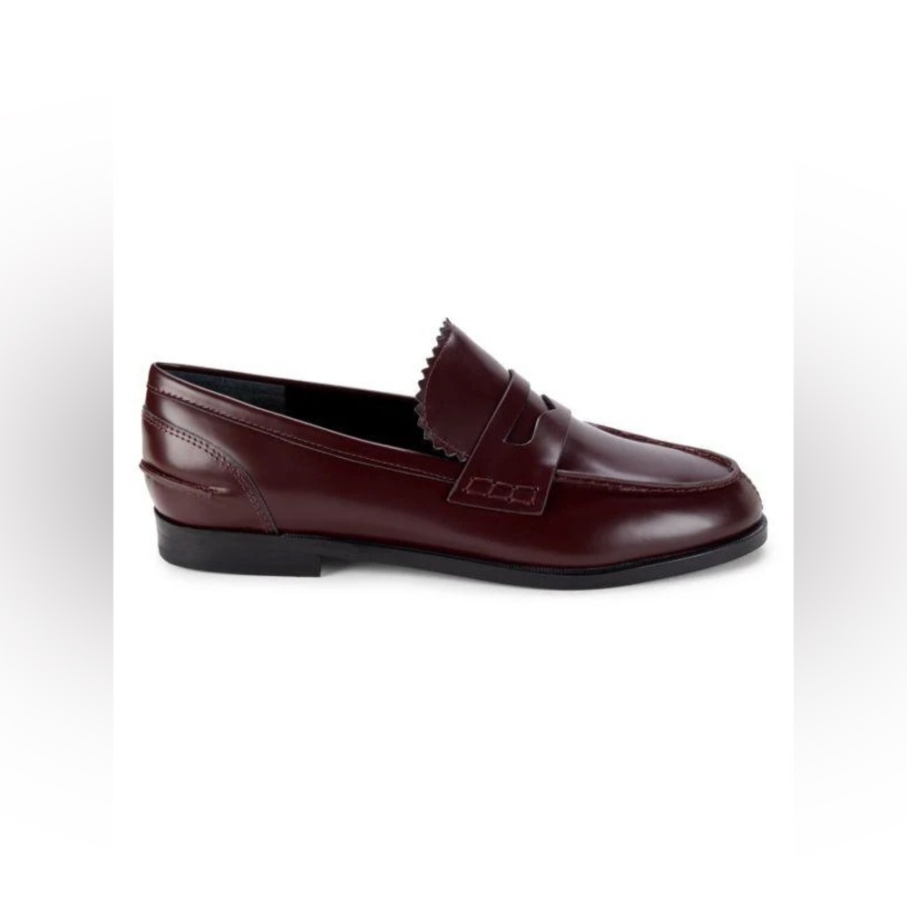 Marc Fisher Milton Brogue Burgundy Wine Leather Penny Loafers Sz 9.5 BNWB - Picture 4 of 9